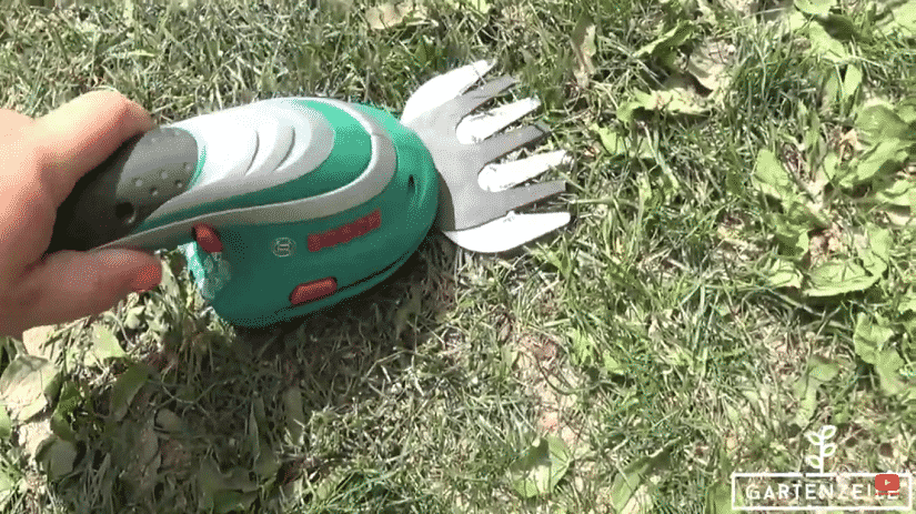 Grasschere im Einsatz